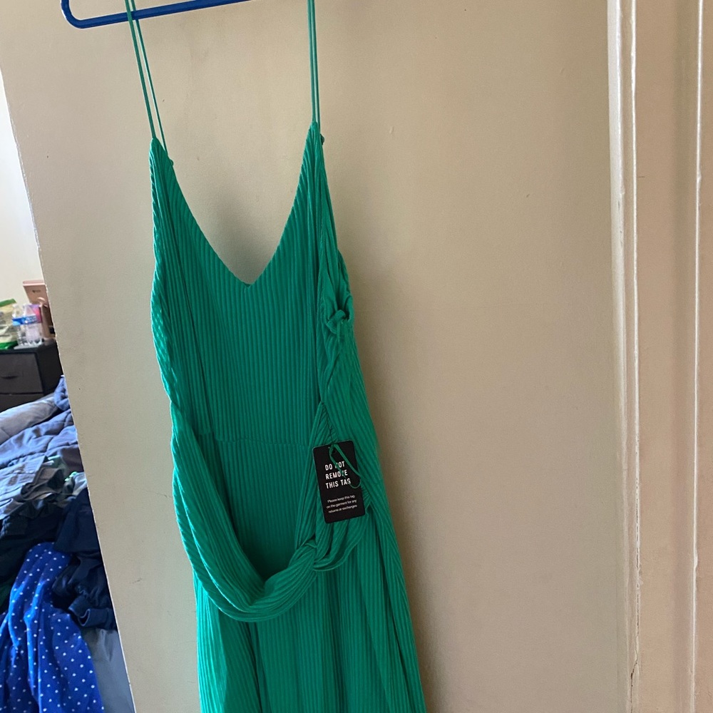 Green long dress